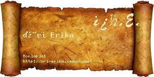 Őri Erika névjegykártya